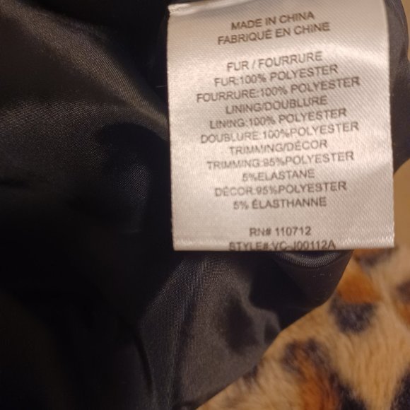 VIGOSS LEOPARD PRINT FAUX FUR BOMBER JACKET - Picture 10 of 11